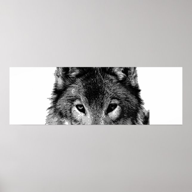 Einzigartiges graues Wolf Augen Motivierend Poster (Vorne)