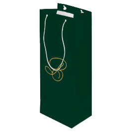 Einzigartiges grün-goldenes Monogramm-Schriftzug-N Geschenktüte Für Weinflaschen