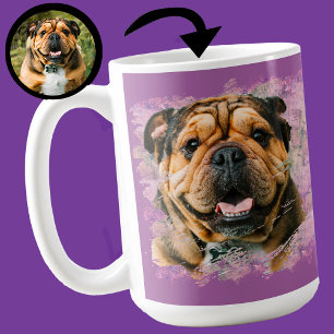 Einzigartiges Grunge Rosa Flieder Bulldogge Hundel Kaffeetasse