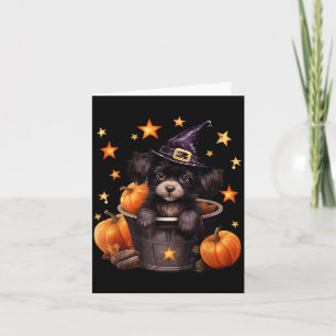 Einzigartiges Halloween-Hundemutter-Grafik Hexen-H Karte