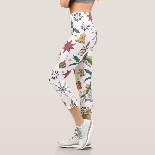Einzigartiges Handdämmerdesign Capri Leggings (Links)