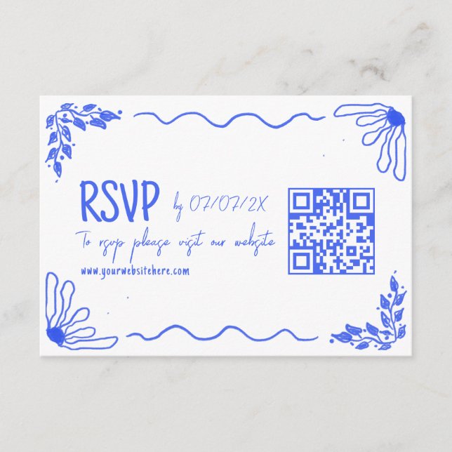 Einzigartiges Handgezeichnetes Quirky Doodle Franz Begleitkarte (Vorderseite)