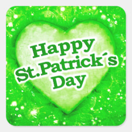 Einzigartiges Happy St Patrick's Day Design Quadratischer Aufkleber