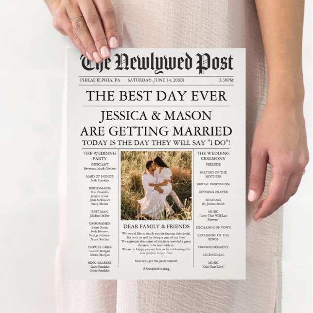 Einzigartiges Hochzeitsprogramm Zeitung (Von Creator hochgeladen)