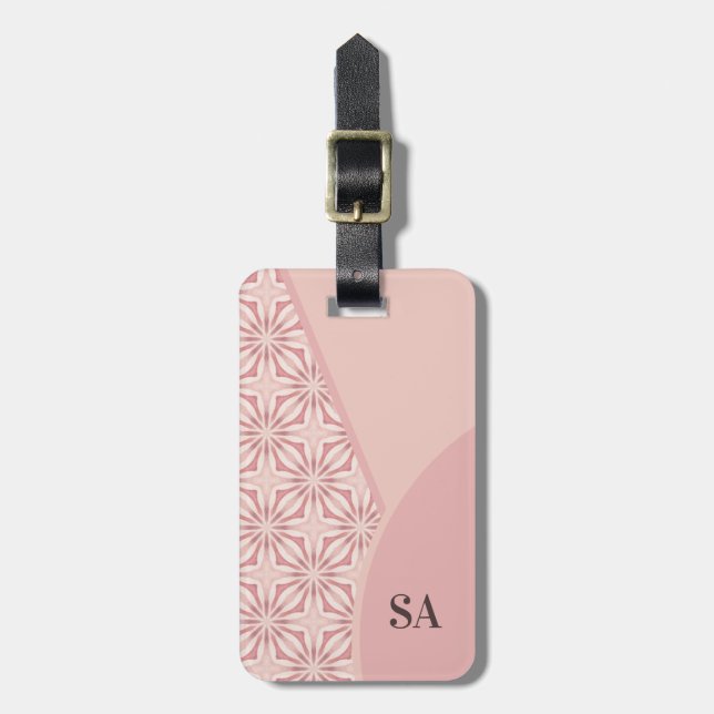 Einzigartiges, Hübsch rosa geometrisches Muster Gepäckanhänger (Vorderseite vertikal)