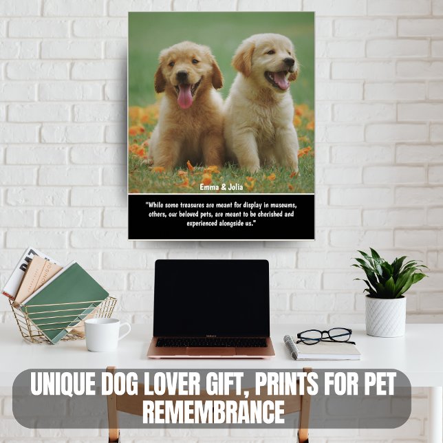 Einzigartiges Hundeschenkgeschenk, Gedenkausdruck  Poster (Custom Pet Photo Posters & Prints - Modern Elegan)