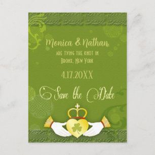 Einzigartiges Irish Wedding Save the Date Ankündigungspostkarte