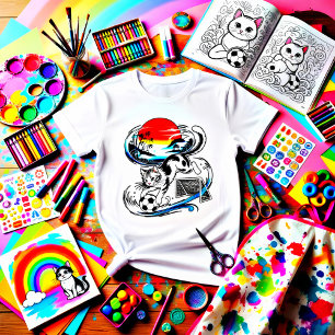 Einzigartiges japanisches Fußball-Katzengeschenk f T-Shirt