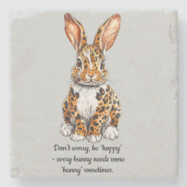 Einzigartiges Kaninchen mit Gepunktetem Leopard Steinuntersetzer