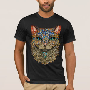Einzigartiges Katzen-Mandala-T-Shirt für Katzenlie T-Shirt