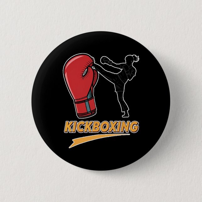 Einzigartiges Kickboxen Boxhandschuh Design Button (Vorderseite)