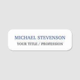 Einzigartiges klassisches Blau Namensschild