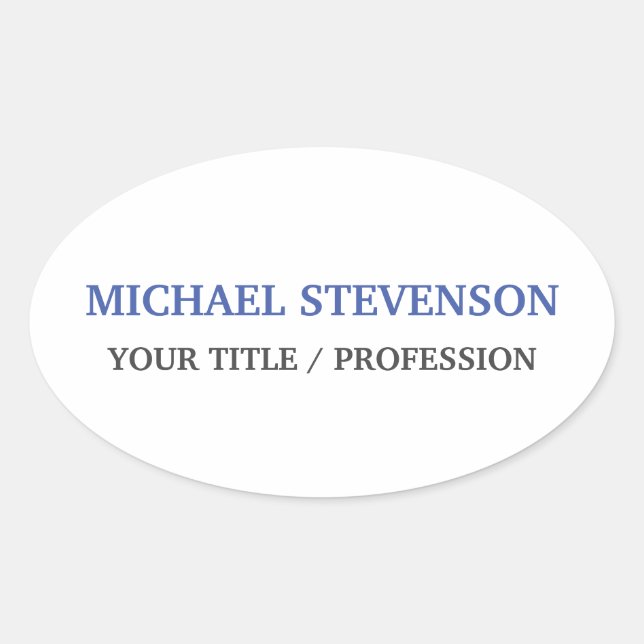 Einzigartiges klassisches Blau Ovaler Aufkleber (Vorderseite)