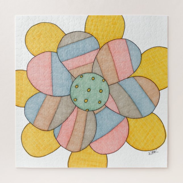 Einzigartiges Kunstpuzzle - Blume #1 - Kunstmuseum Puzzle (Vertikal)
