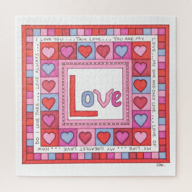 Einzigartiges Kunstpuzzle - Liebe Puzzle (Vertikal)
