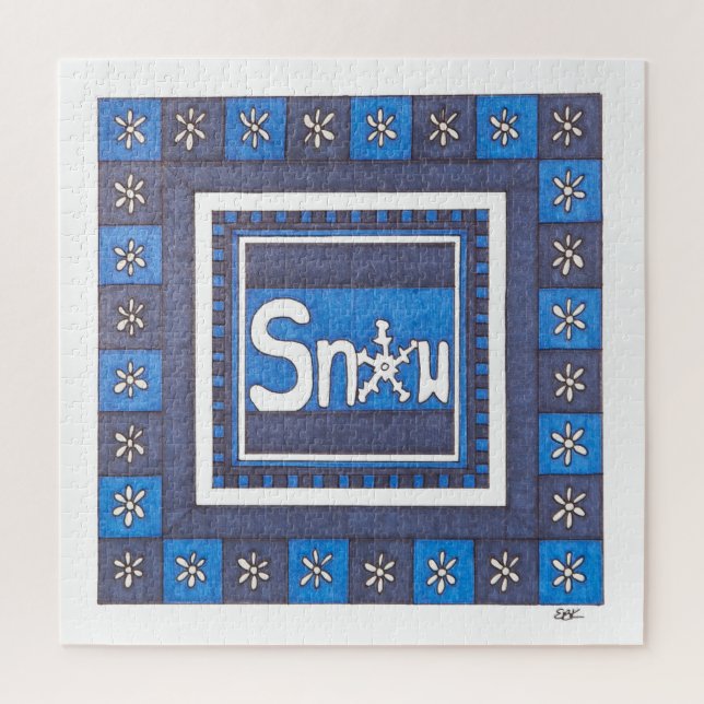 Einzigartiges Kunstpuzzle - Schnee Puzzle (Vertikal)