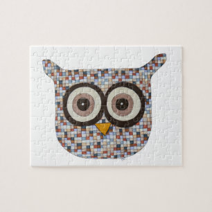Einzigartiges Kunstpuzzle - Tweed Owl - Erin Bridg Puzzle