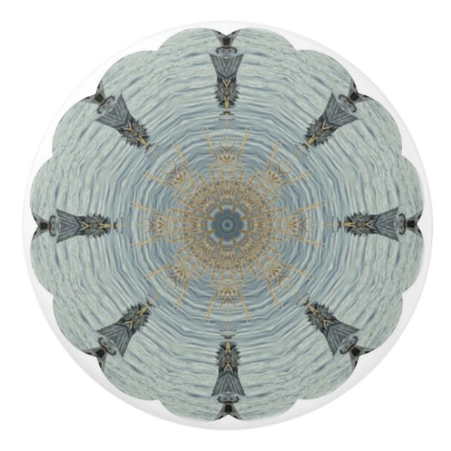 einzigartiges Küstenseeglasmuster-Keramikgriff Keramikknauf (Vorderseite)