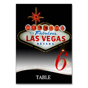 Einzigartiges Las Vegas Wedding Menu+Table Tischnummer