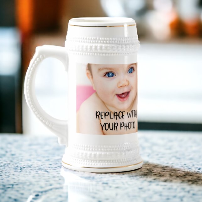 Einzigartiges, leicht zu entwerfendes Design in ei Bierglas (Easy design unique one of a kind personalized beer stein from Ricaso. Great photo gift keepsake idea)