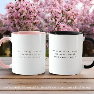 Einzigartiges Licht Zitat Trendiges Grau Schriftar Tasse