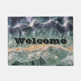 Einzigartiges Lila Fluoritmineralstoffgerät Foto Fußmatte