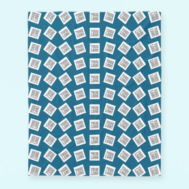 Einzigartiges Logo oder Bildmuster | Blau (editier Fleecedecke (Von Creator hochgeladen)