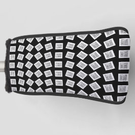 Einzigartiges Logo oder Bildmuster | Schwarz (edit Golf Headcover