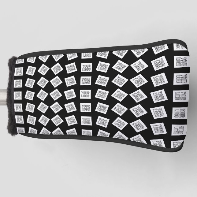 Einzigartiges Logo oder Bildmuster | Schwarz (edit Golf Headcover (Vorderseite)