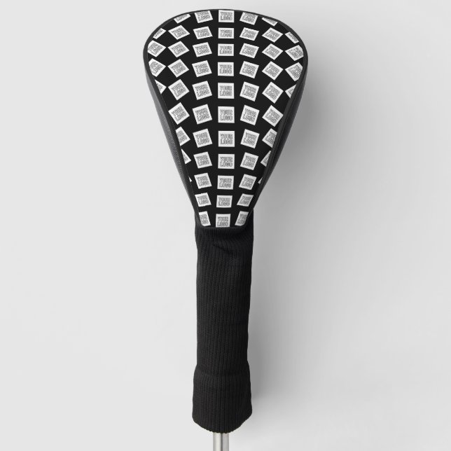 Einzigartiges Logo oder Bildmuster | Schwarz (edit Golf Headcover (Vorderseite)