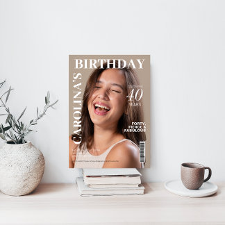 Einzigartiges Magazin-Cover des 40. Geburtstags-Pa Einladung