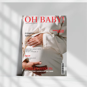 Einzigartiges Magazin Cover Foto Babydusche Einladung