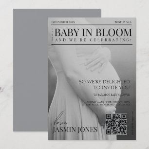 Einzigartiges Magazin Style Editorial Foto Baby Du Einladung