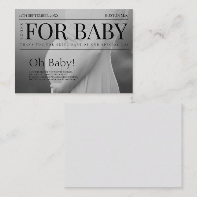 Einzigartiges Magazine Foto Baby Shower Books for  Begleitkarte (Vorne/Hinten)