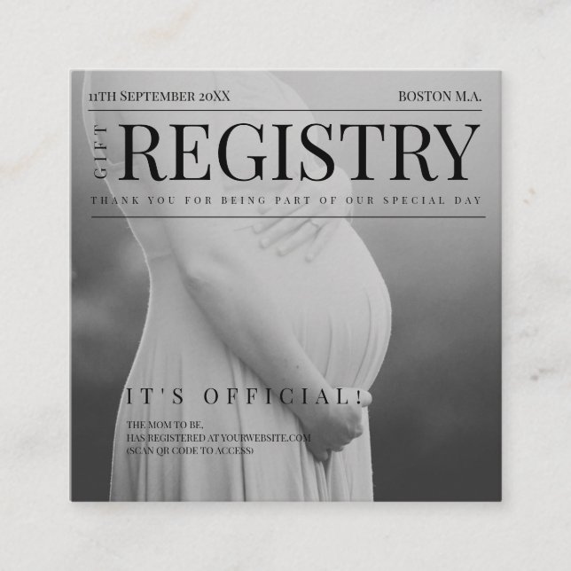 Einzigartiges Magazine Foto Kinderdusche Geschenkr Begleitkarte (Vorderseite)