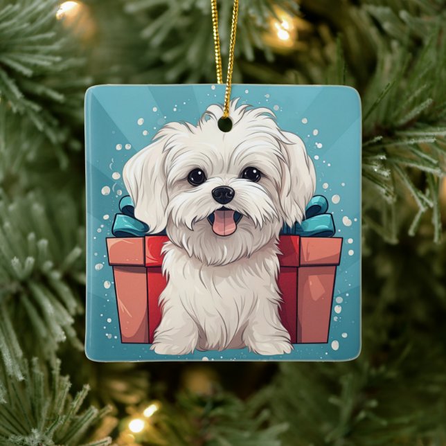 Einzigartiges maltesisches Weihnachtsgeschenk für  Keramikornament (Baum)