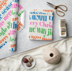Einzigartiges Merry & Bright Weihnachtsskript Geschenkpapier