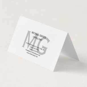 Einzigartiges Minimalistisches Schlicht-Grau-Monog Visitenkarten