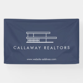 Einzigartiges Modern Zuhause-Logo auf Navy Real An Banner