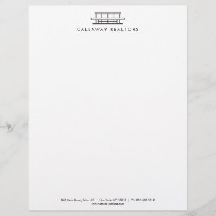 Einzigartiges Modern Zuhause Logo II Schwarzweiß R Briefbogen