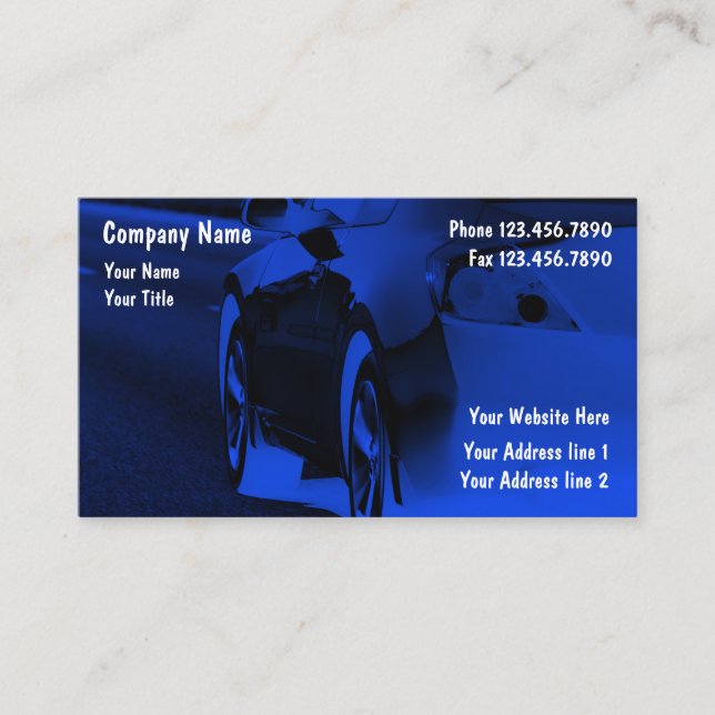 Einzigartiges modernes Automobil Visitenkarte (Vorderseite)