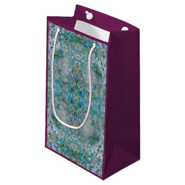 Einzigartiges, modernes Kunstdesign Kleine Geschenktüte (Vorderseite Schrägansicht)