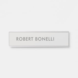 Einzigartiges, modernes Platingrau Minimalistisch Türschild