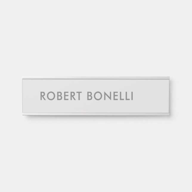 Einzigartiges, modernes Platingrau Minimalistisch Türschild (Vorderseite )