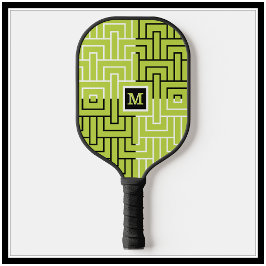 Einzigartiges, modernes, schwarz-grünes Muster, ku Pickleball Schläger