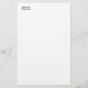 Einzigartiges modernes Schwarz-Weiß Ihr Name Minim Briefpapier