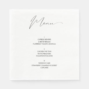 Einzigartiges, modernes SkriptWedding-Menü Serviette