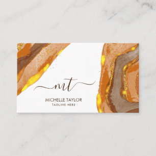 Einzigartiges Monogramm Abstrakt Boho Terracotta G Visitenkarte