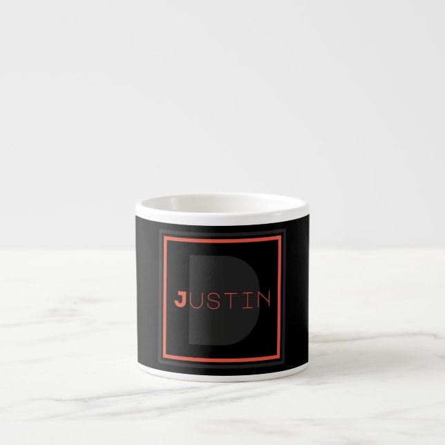 Einzigartiges Monogramm Espressotasse (Vorderseite)