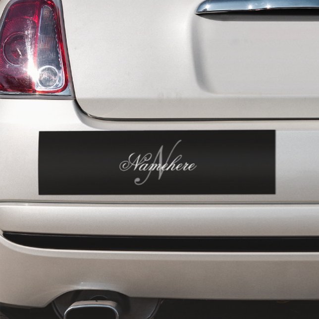 Einzigartiges Monogramm für Personalisierte Schwar Autoaufkleber (Von Creator hochgeladen)